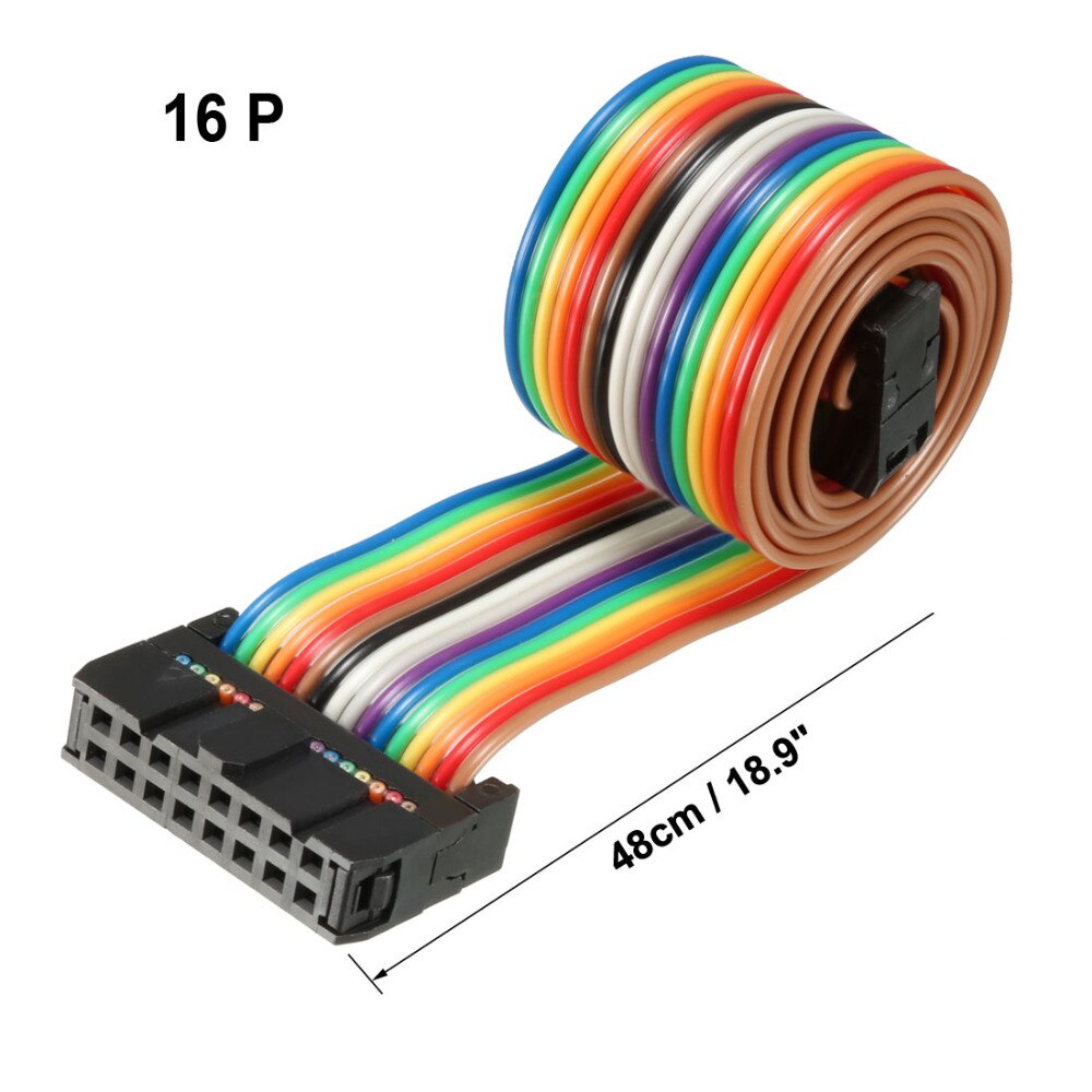 Uxcell PCB  θ  ִ   ̺, IDC 16 , 48, 66, 118, 148cm  2.54mm, κ  ׷ ÷ ġ, 1 